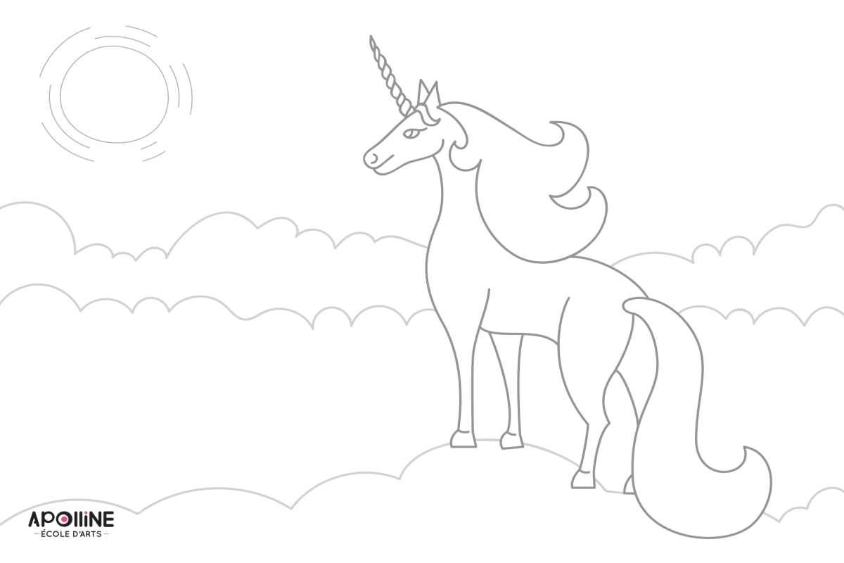 Coloriage dessin licorne Coloriage dessin licorne