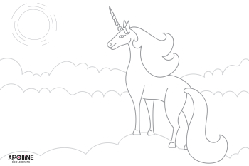Coloriage dessin licorne